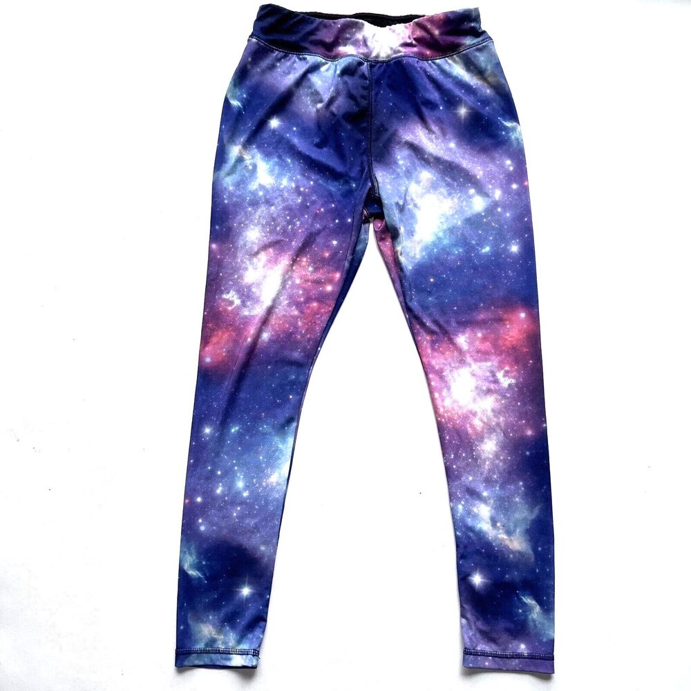 Zone Pro Leggings Pants Womens Size Medium Cosmic Galaxy Workout Yoga High Waist